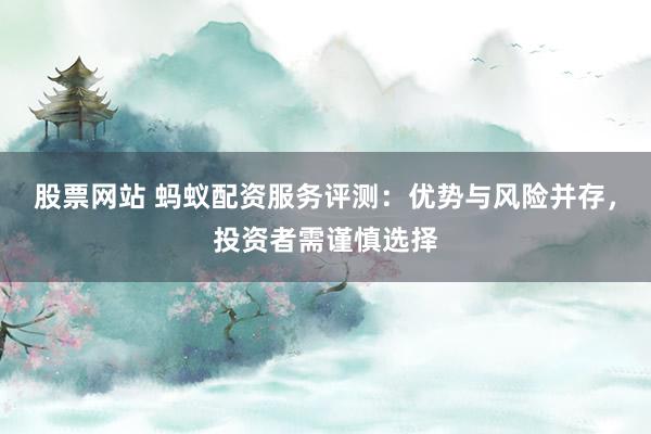 股票网站 蚂蚁配资服务评测：优势与风险并存，投资者需谨慎选择