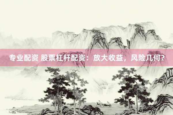 专业配资 股票杠杆配资：放大收益，风险几何？