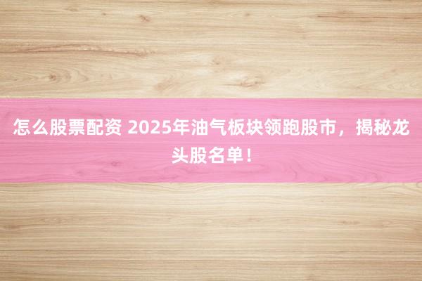 怎么股票配资 2025年油气板块领跑股市，揭秘龙头股名单！