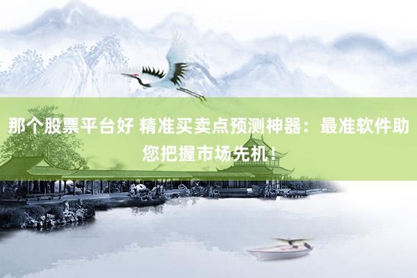 那个股票平台好 精准买卖点预测神器：最准软件助您把握市场先机！