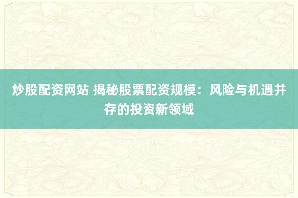 炒股配资网站 揭秘股票配资规模：风险与机遇并存的投资新领域