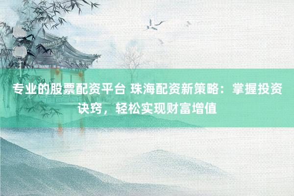 专业的股票配资平台 珠海配资新策略：掌握投资诀窍，轻松实现财富增值