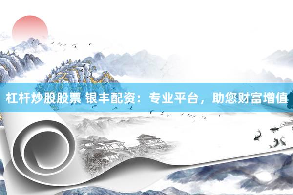 杠杆炒股股票 银丰配资：专业平台，助您财富增值