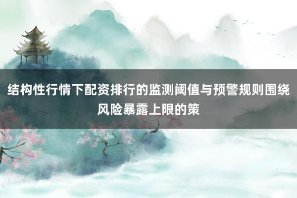 结构性行情下配资排行的监测阈值与预警规则围绕风险暴露上限的策