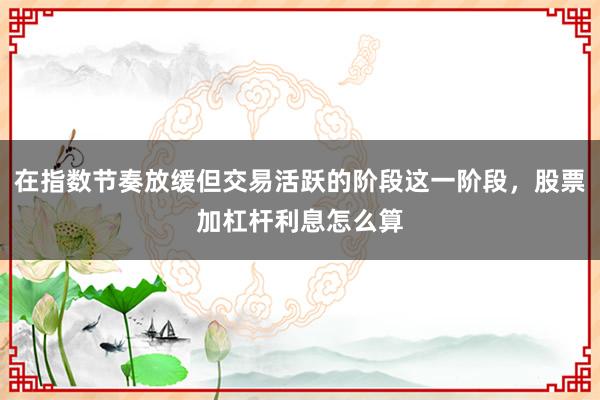 在指数节奏放缓但交易活跃的阶段这一阶段，股票加杠杆利息怎么算
