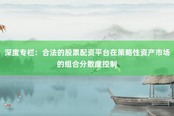 深度专栏：合法的股票配资平台在策略性资产市场的组合分散度控制