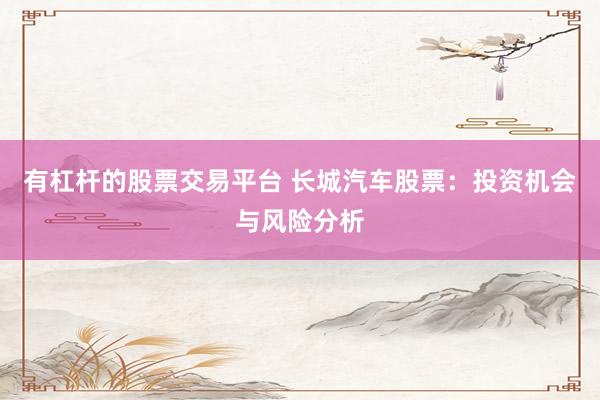 有杠杆的股票交易平台 长城汽车股票：投资机会与风险分析